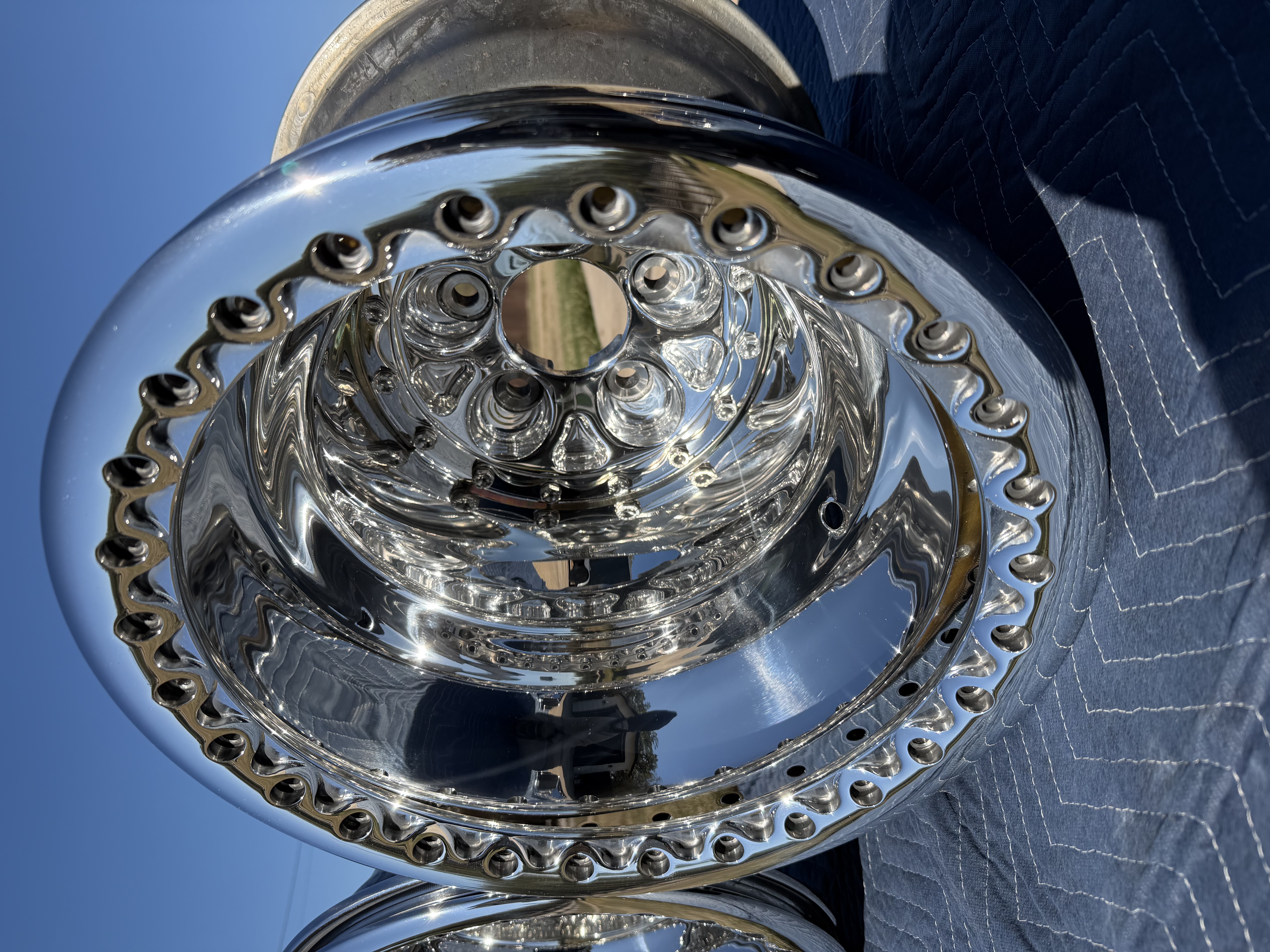 Polished aluminum driveshaft mirror finish — Nautical Polishing Burleson TX